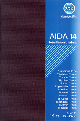 Borduurstof Aida 14 count - Black - RTO 39x45cm