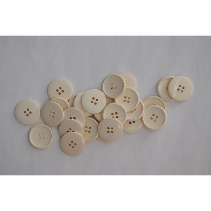 witte 4 gaats knopen. 20mm