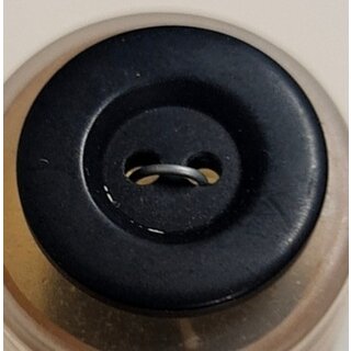 Knoop zwart met randje 2 gaats 20mm mat