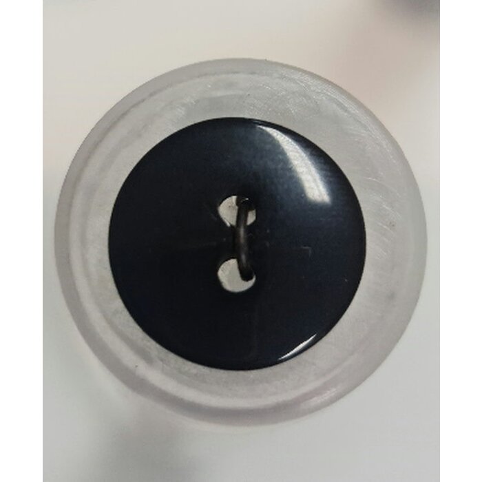 Knoop zwart  2 gaats 15mm glans