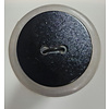 Knoop zwart met wit  2 gaats 16mm glitter