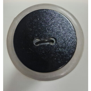 Knoop zwart met wit  2 gaats 16mm glitter