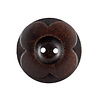 Knoop hout donkerbruin groot 26mm bloem