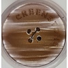 Stoere knoop bruin glans creenstone  24mm 4 gaats