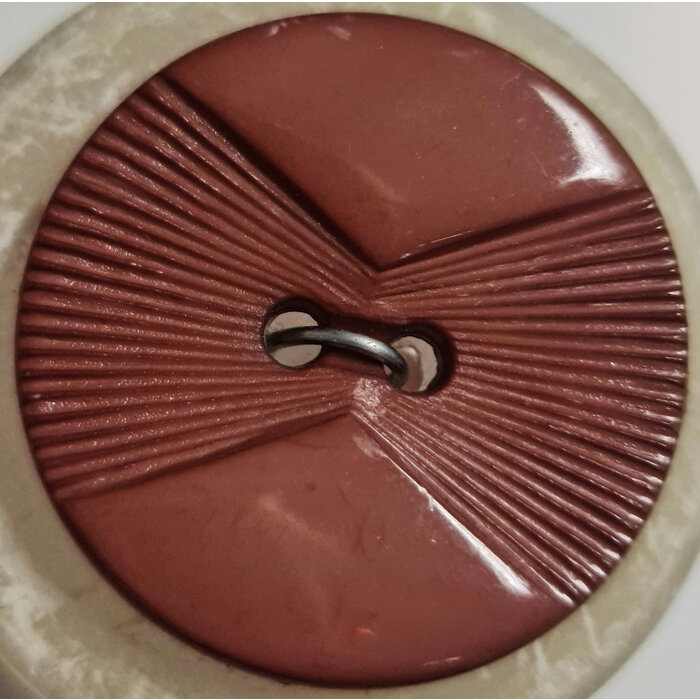 Luxe knoop terracotta  25mm 2 gaats