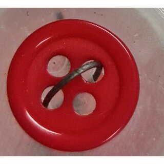 Knopen rood 8mm 4 gaats poppen beren knopen mini