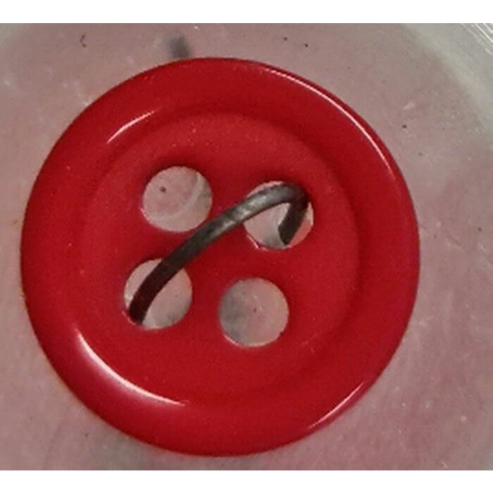 Knopen rood 8mm 4 gaats poppen beren knopen mini