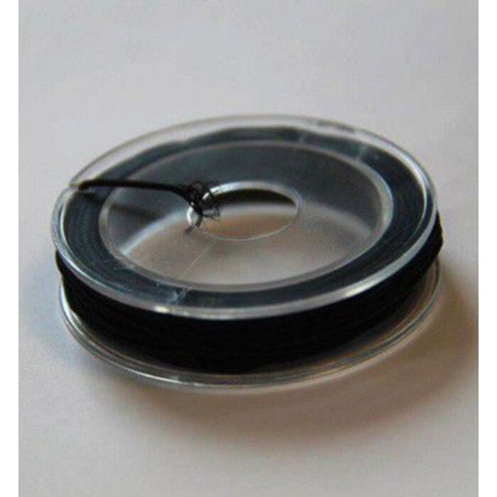 Elastic cord, Black, 1.0mmx5m, op rol