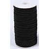 Elastiek band koord - Elastiek op Rol Platte Soepele 5mm Zwart 1 Rol 200 Yards = (182 meter) - Zwart kledingelastiek