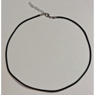 Lederen gevochten Koord Ketting (2,0 mm, 45 cm) RVS sluiting