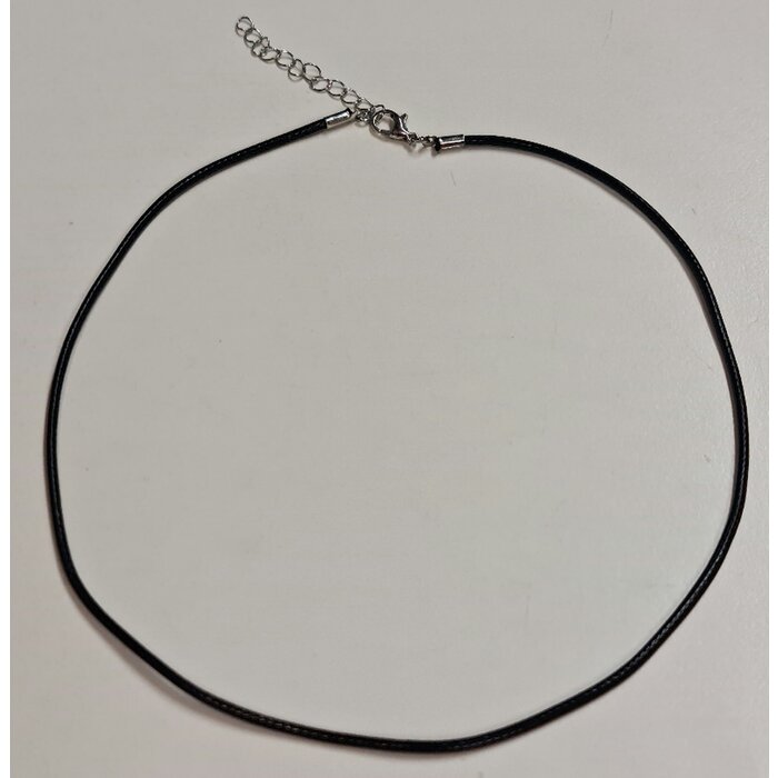 Lederen gevochten Koord Ketting (2,0 mm, 45 cm) RVS sluiting