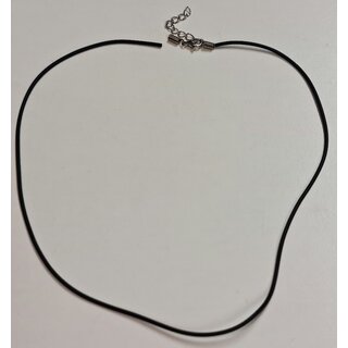 Hals ketting 40cm lang, 5cm verlengketting dikte 2 mm gummi/rubber