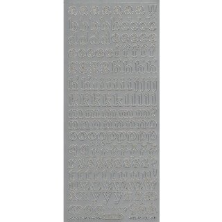 Stickers letters alphabet zilver rond groot