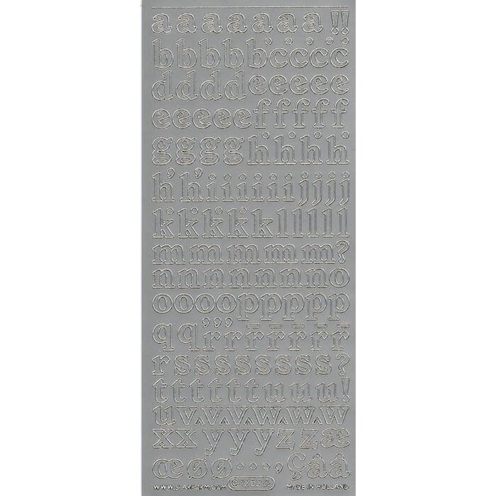 Stickers letters alphabet zilver rond groot