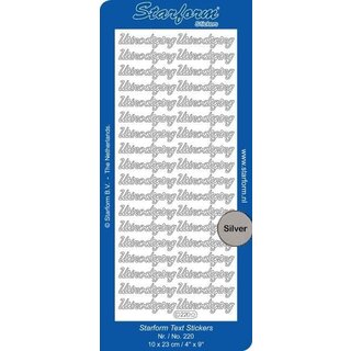 Sticker uitnodiging zilver Starform