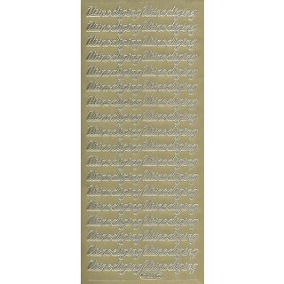 Sticker uitnodiging goud starform