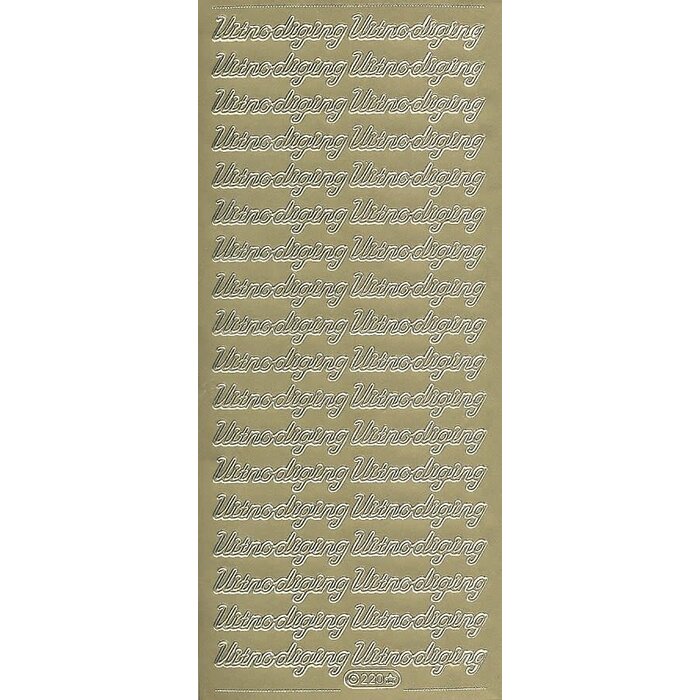 Sticker uitnodiging goud starform