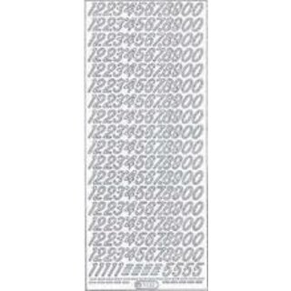 Stickers cijfers zilver starform