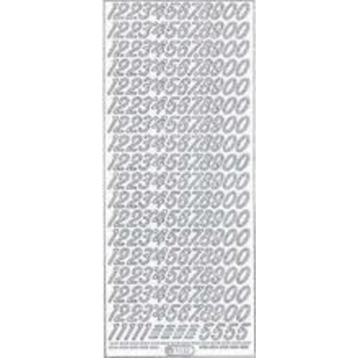 Stickers cijfers zilver starform