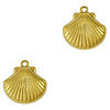 Roestvrij stalen (RVS) Stainless steel bedels schelp Gold 13x10mm per stuk