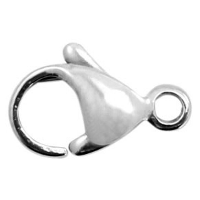 Roestvrij stalen (RVS) Stainless steel onderdelen karabijnslot 13mm Antiek zilver 20st