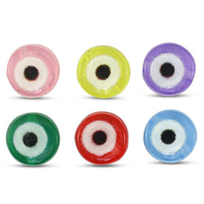 Letterkralen 7mm van acryl Evil Eye Multicolor 50st
