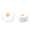 Polymeer kralen bloem white oranje 10mm