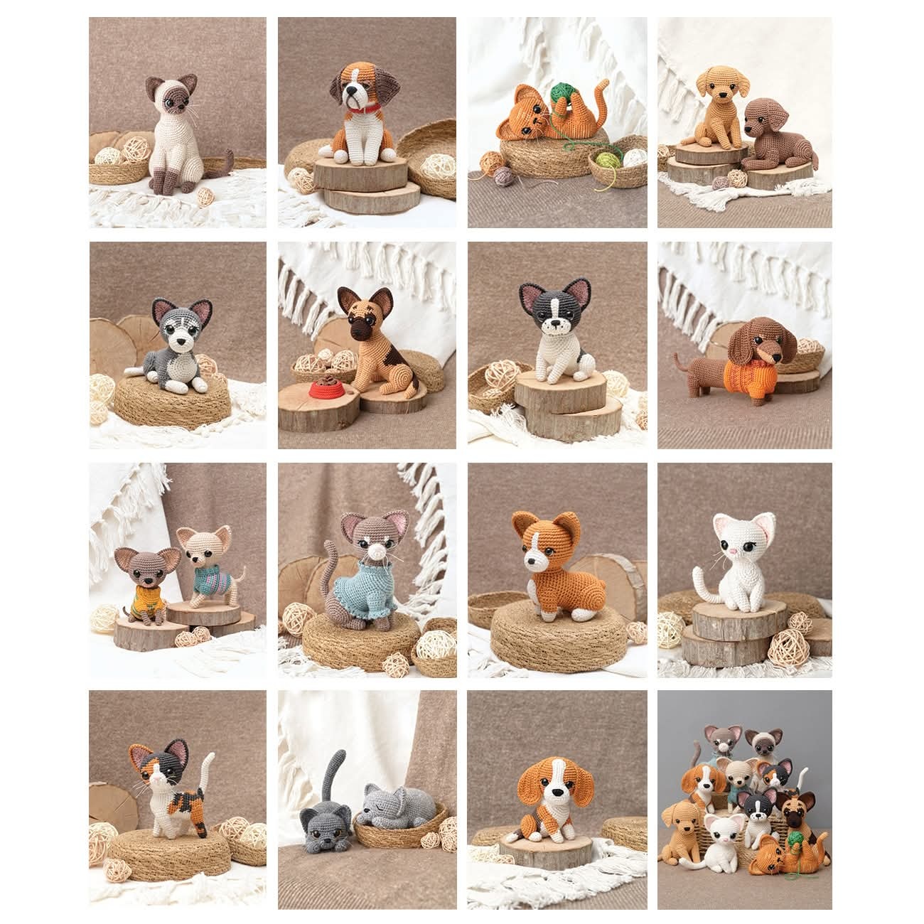 Amigurumi honden en katten