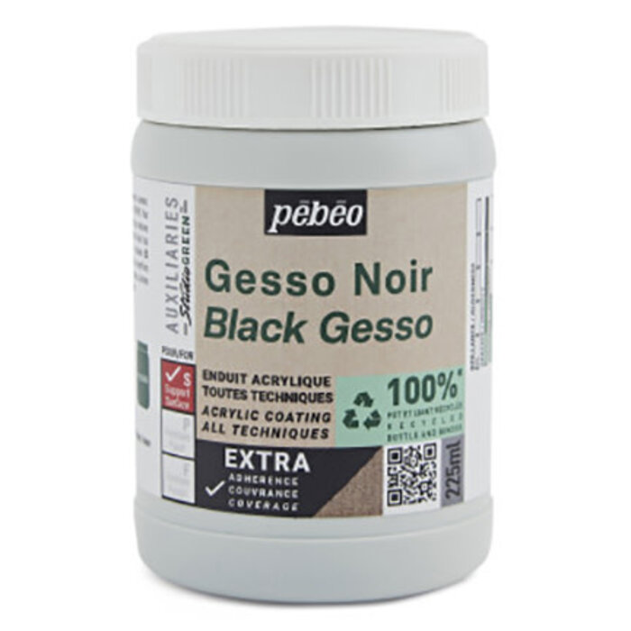 Black Gesso, 225ml zwart Pebeo