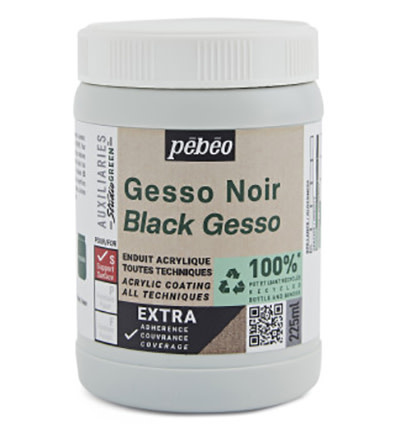 Black Gesso, 225ml zwart Pebeo