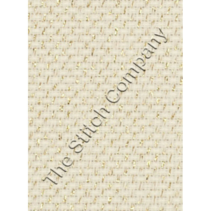 Borduurstof Aida 14 count - Gold Lurex 50 x 35 cm - Übelhör