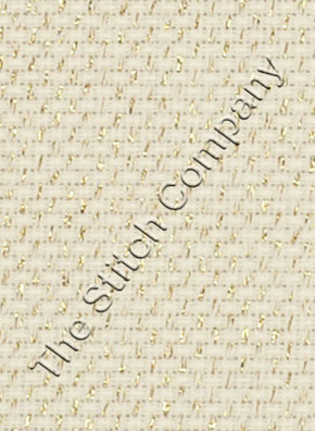 Borduurstof Aida 14 count - Gold Lurex 50 x 35 cm - Übelhör