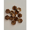 Knopen 20mm bruin bloem glitter glans 2 gaats knoop
