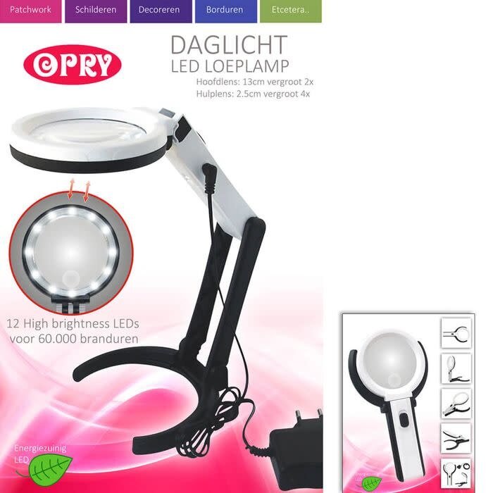 Opry Daglicht LED loeplamp oplaadbaar 13 cm diameter