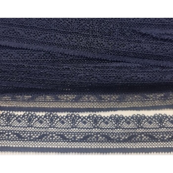 Kant 32mm donkerblauw per meter (elastisch)