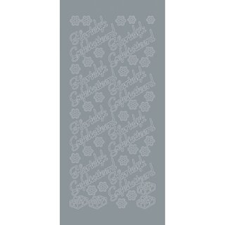 Sticker hartelijk gefeliciteerd groot zilver