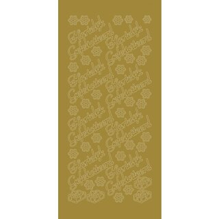 Sticker hartelijk gefeliciteerd groot goud