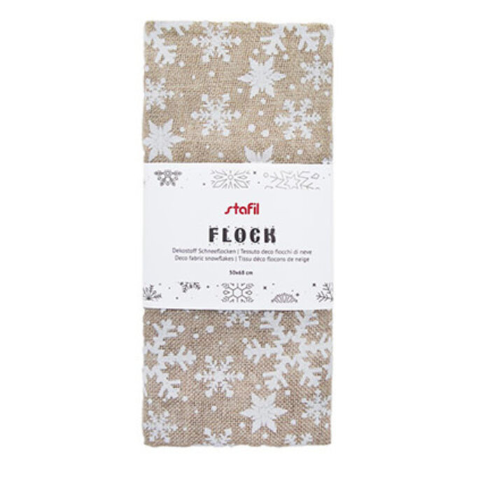 Dekostof snowflakes, White 50x68cm