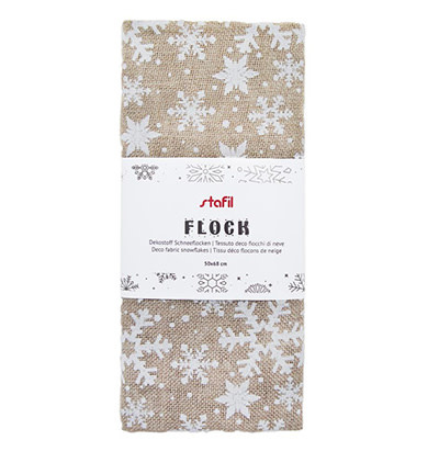 Dekostof snowflakes, White 50x68cm