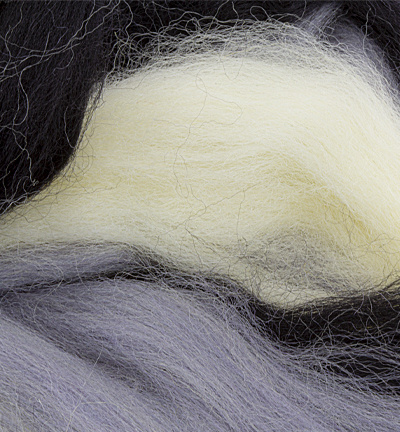 German merino lontwol mix 50gr zwart wit stafil