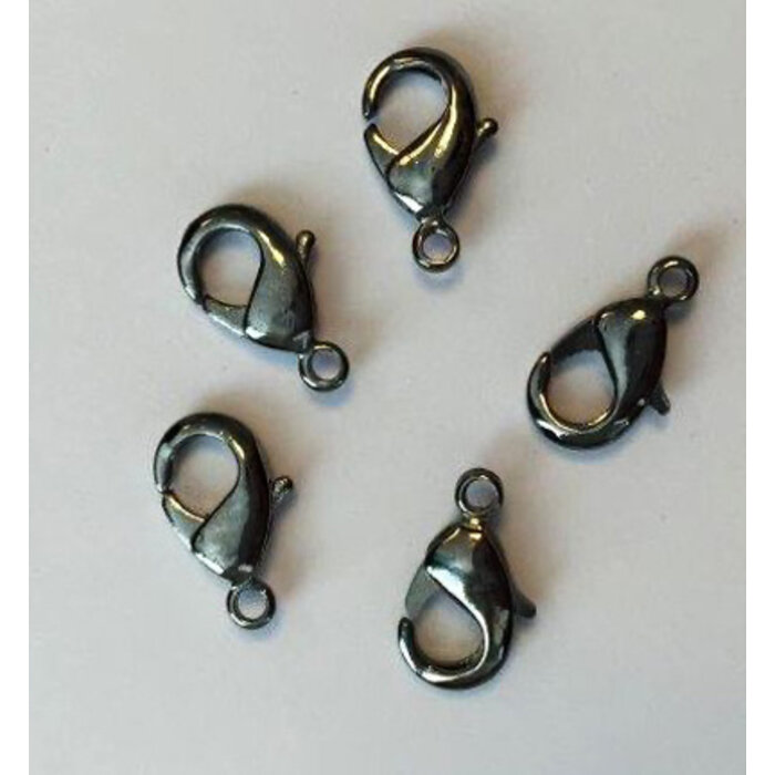 Karabijn haken 10mm antraciet 5x in zakje