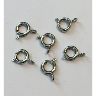 Spring clasp premium quality 7mm platinum 6st in zakje
