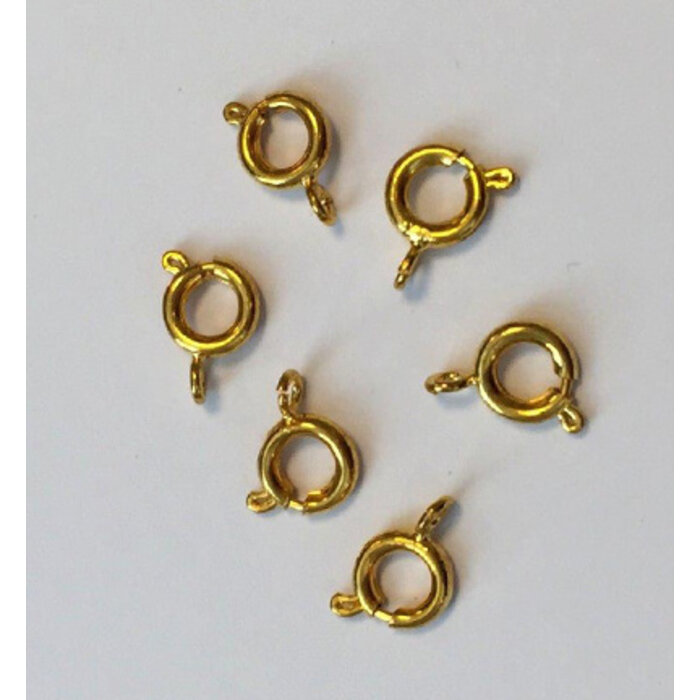 Spring clasp premium quality 7mm goud 6st in zakje