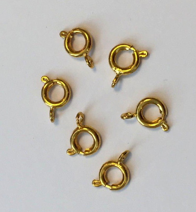 Spring clasp premium quality 7mm goud 6st in zakje