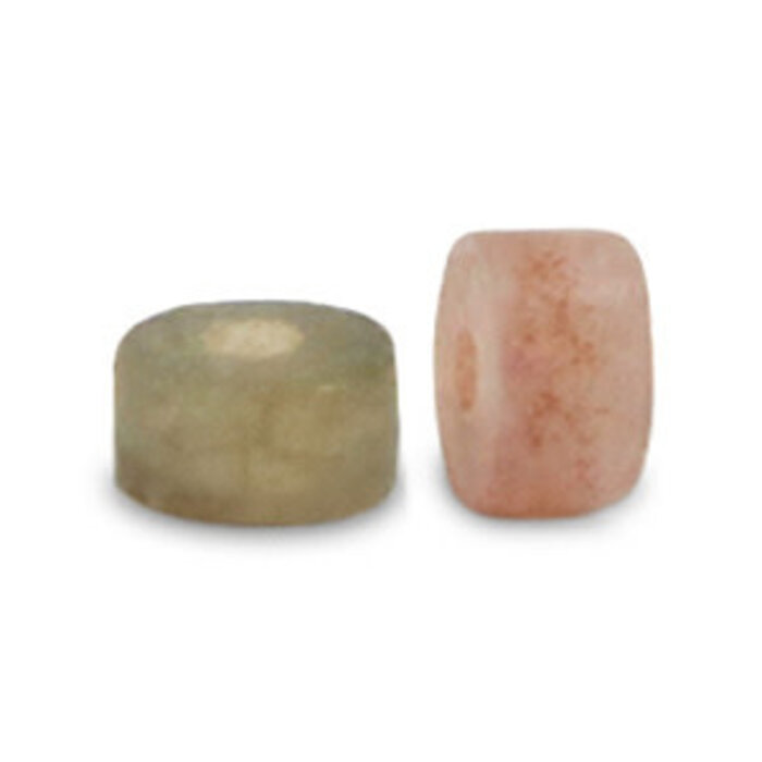 Natuursteen kralen kwarts disc 4x2mm Light earth red green