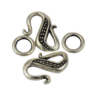 Clasp, platinum, 2 sets/ box zilver