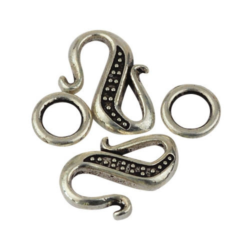 Clasp, platinum, 2 sets/ box zilver