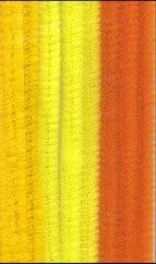 Chenille geel mix 50cm x 6mm 9st