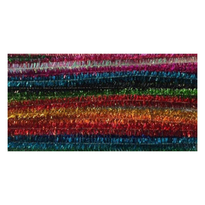 Glitter Chenille pijpenragers set 50cm 8mm Mix