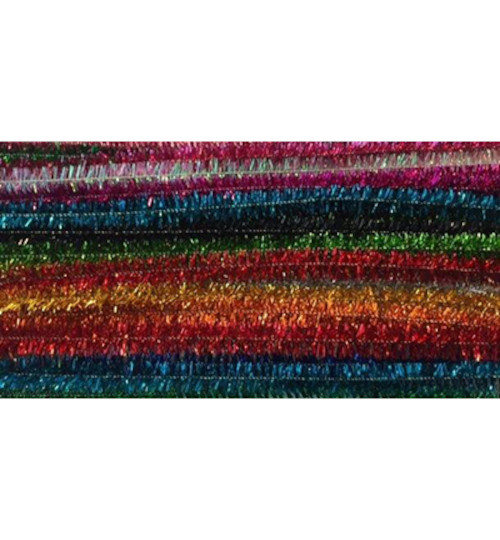 Glitter Chenille pijpenragers set 50cm 8mm Mix